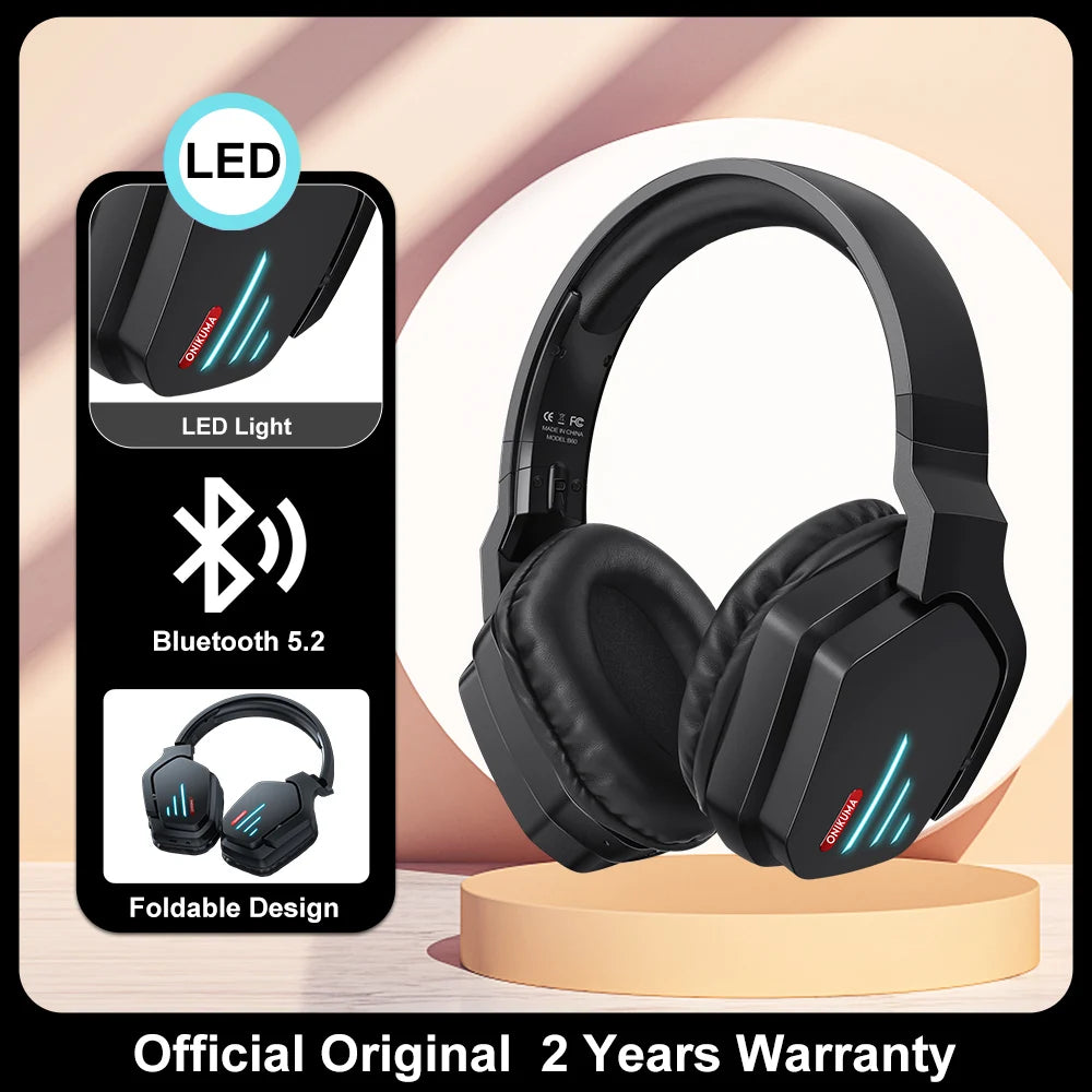 ONIKUMA Headset Gamer Pro Inalámbrico con Luz LED – PC