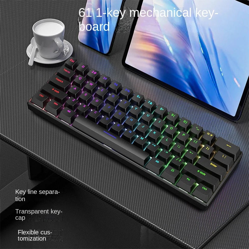 Teclado Gamer 60% Mini Blanco – Ergonómico y Semi-Mecánico
