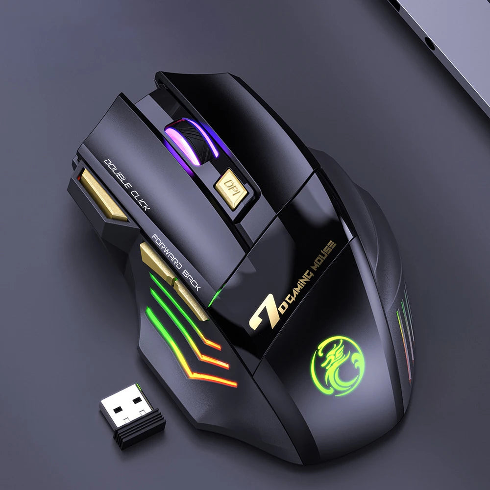 Mouse Gamer Inalámbrico 7 Botones RGB