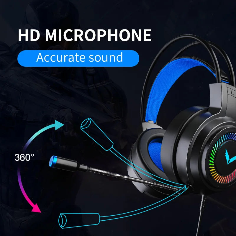 Auriculares Gamer G58/G60 7.1 con Micrófono y Luz LED