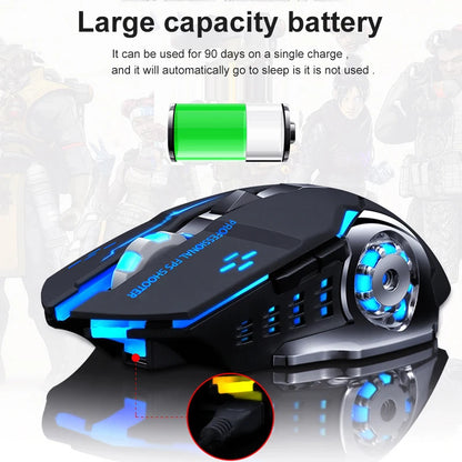 Mouse bluethooth Recargable silencioso para gaming