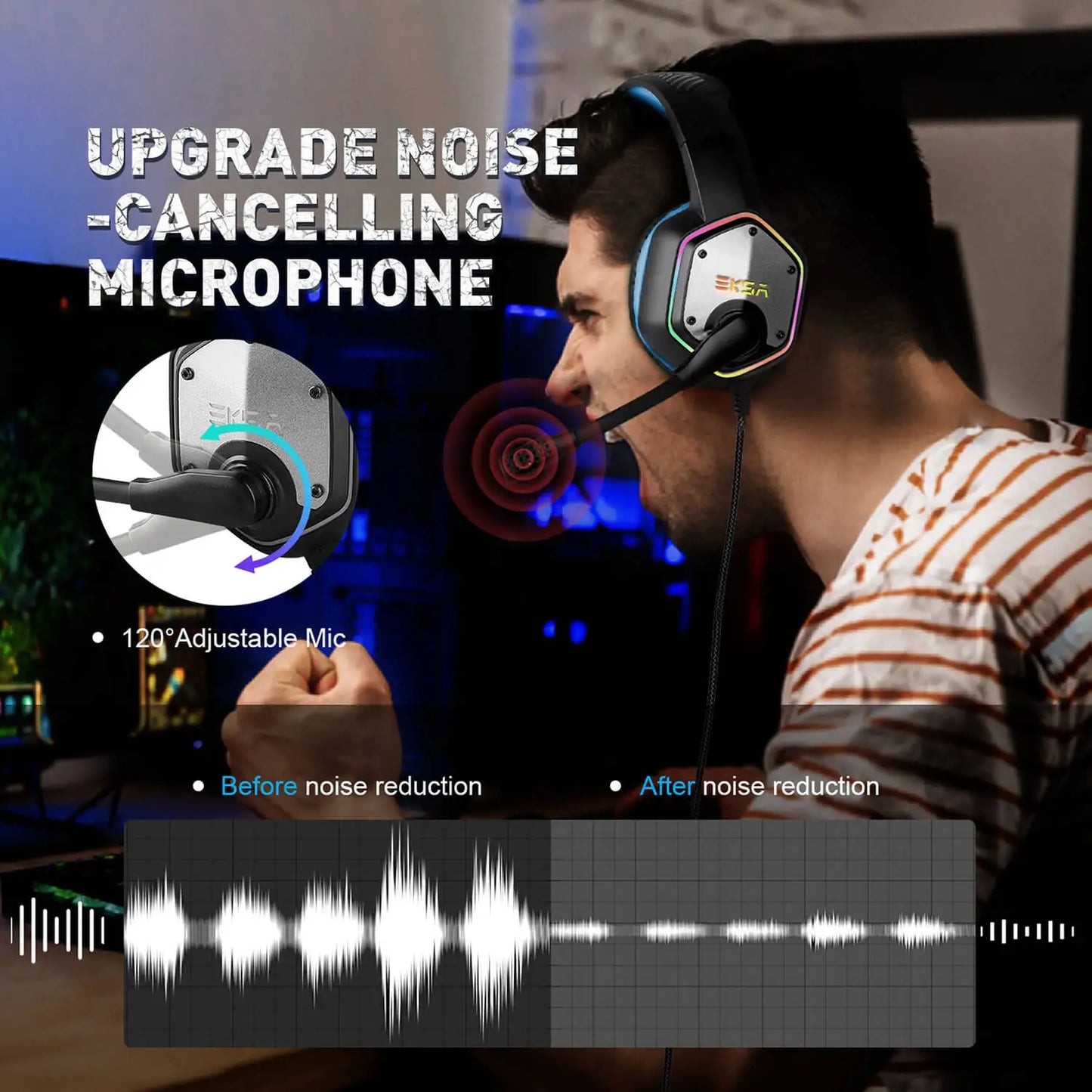 Auriculares EKSA E1000 USB Gaming con Sonido 7.1 – PC/PS4/PS5