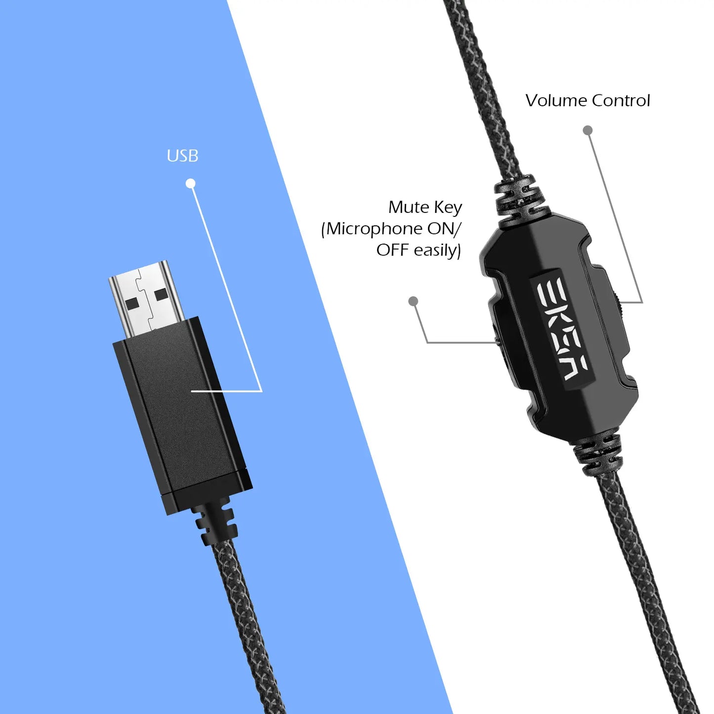 Auriculares EKSA E1000 USB Gaming con Sonido 7.1 – PC/PS4/PS5