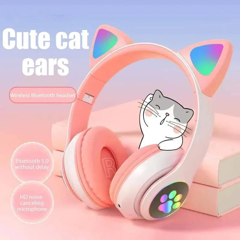 Auriculares Gamer Inalámbricos Bluetooth con Luz LED y Cancelación de Ruido
