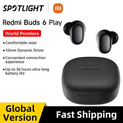 Xiaomi Redmi Buds 6 Play con driver dinámico de 10 mm, cancelación de ruido AI para llamadas, Bluetooth 5.4 y tecnología TWS
