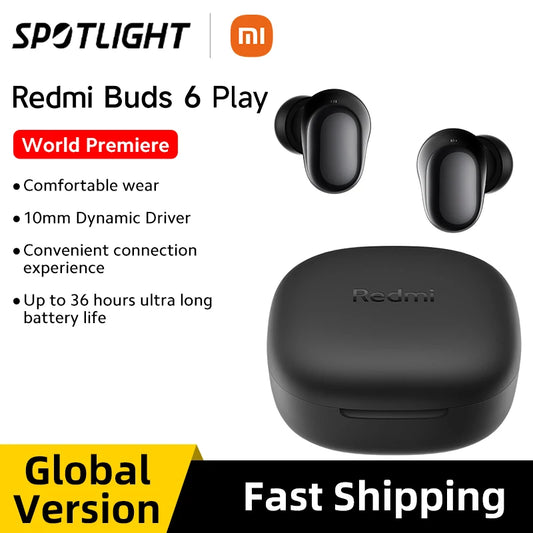 Xiaomi Redmi Buds 6 Play con driver dinámico de 10 mm, cancelación de ruido AI para llamadas, Bluetooth 5.4 y tecnología TWS
