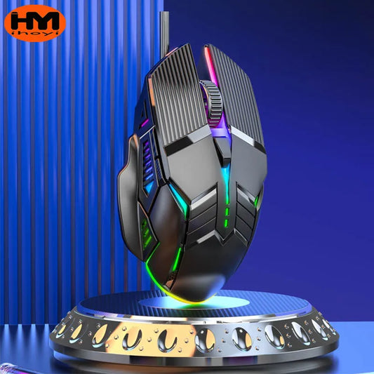 Mouse USB con Cable Retroiluminado – Silencioso y Versátil para PC y Laptop