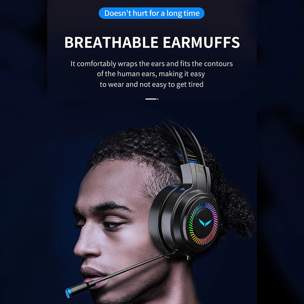 Auriculares Gamer G60 con Micrófono, Sonido 7.1, Luz LED y Cancelación de Ruido