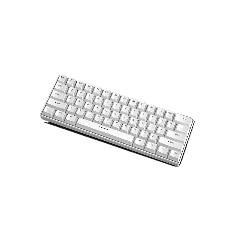 Teclado Gamer 60% Mini Blanco – Ergonómico y Semi-Mecánico