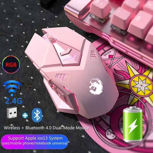 Mouse Gamer Bluetooth 2400DPI con Retroiluminación RGB