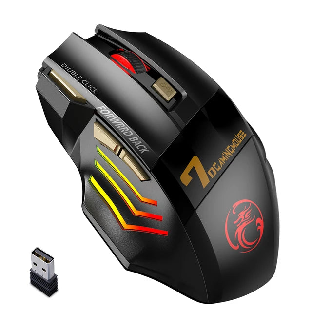Mouse Gamer Inalámbrico 7 Botones RGB
