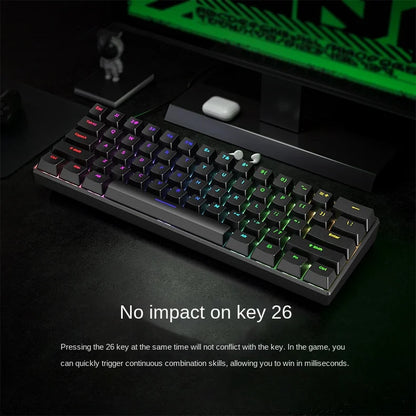 Teclado Gamer 60% Mini Blanco – Ergonómico y Semi-Mecánico