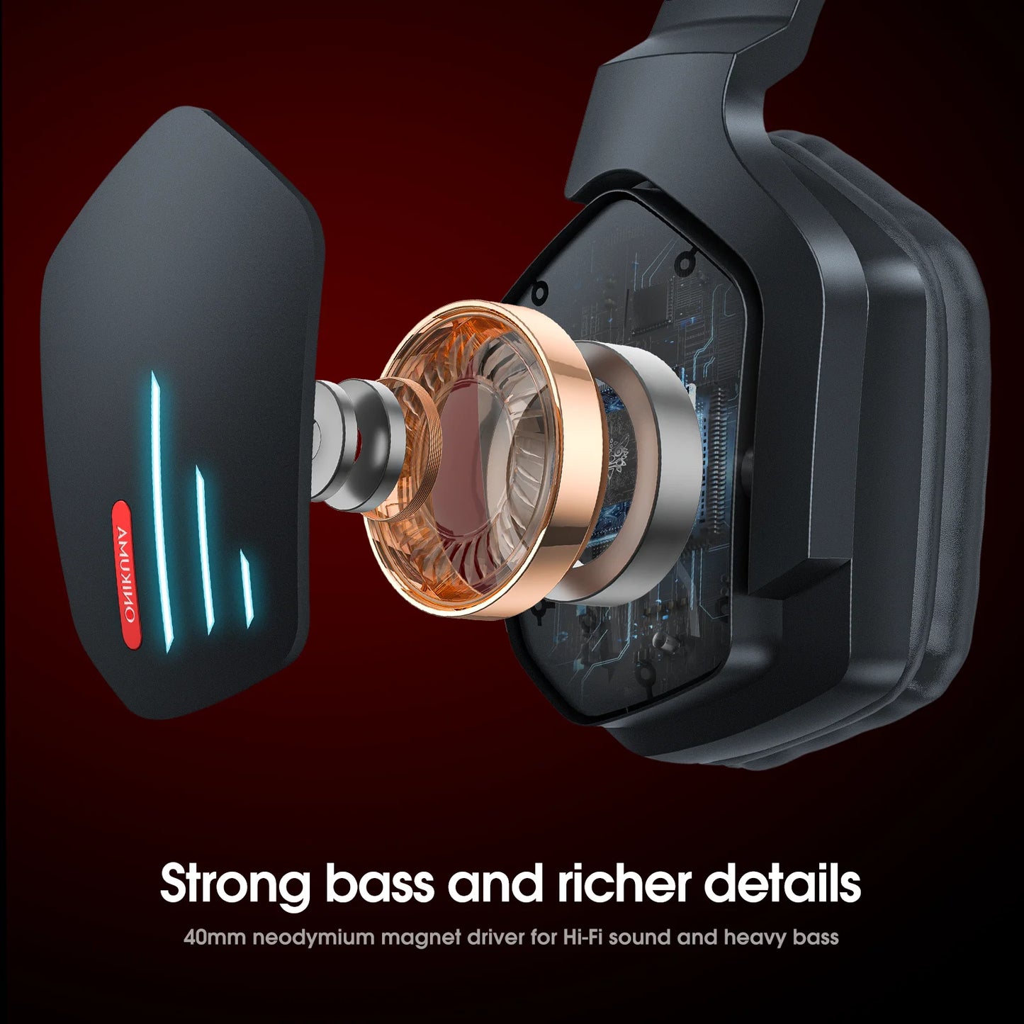 ONIKUMA Headset Gamer Pro Inalámbrico con Luz LED – PC