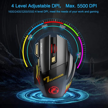 Mouse Gamer Inalámbrico 7 Botones RGB